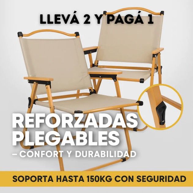 Set Sillas Plegables Reforzadas